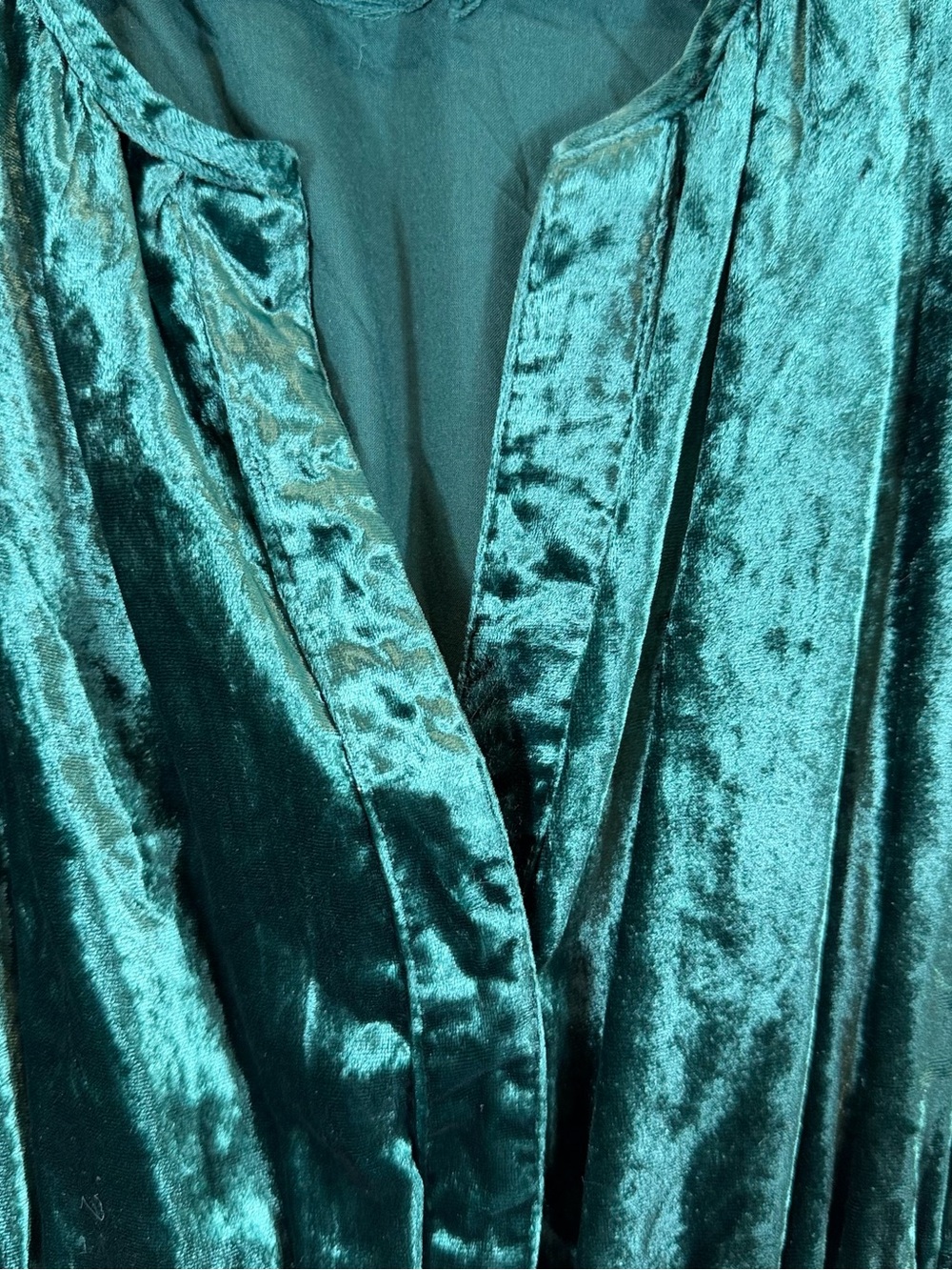 Anthropologie Somerset Velvet Emerald Green Velvet Tiered V-NeckMaxi Dress M - Picture 3 of 8